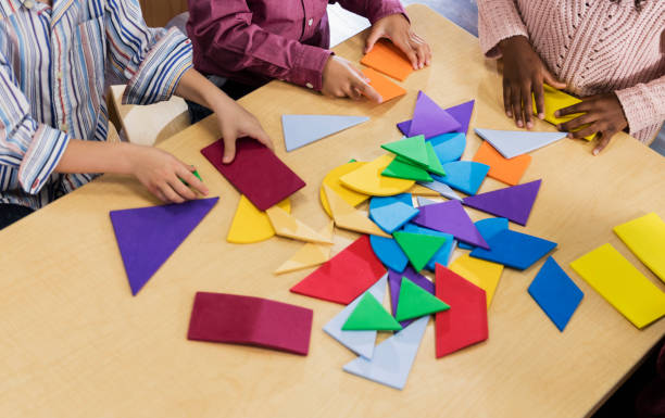 istock Children in school with geometric shapes 1294218082