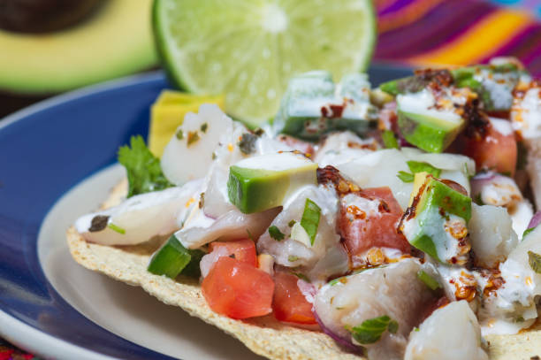 istock Mexican fish ceviche with crispy fried tortillas 1294224836