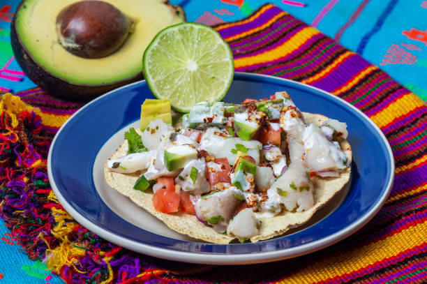 istock Mexican fish ceviche with crispy fried tortillas 1294224844