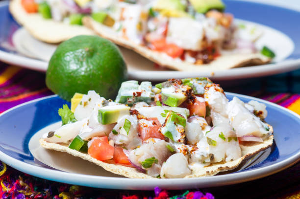 istock Mexican fish ceviche with crispy fried tortillas 1294225529