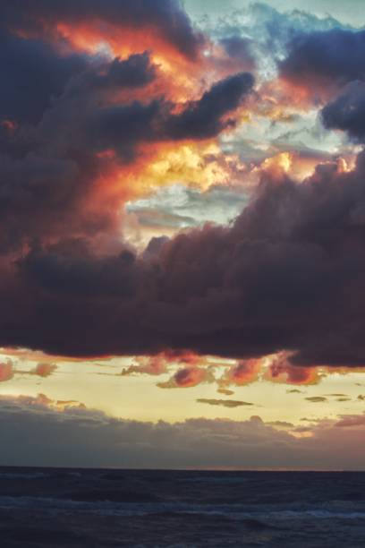 istock Sea horizon cloudscape lighted by beautiful sunset 1294232186
