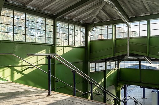 Interior Of Empty Stairway At Subway Station