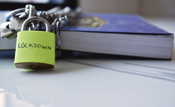 istock Book locked with chain tied and lock placed over it. 1294242772