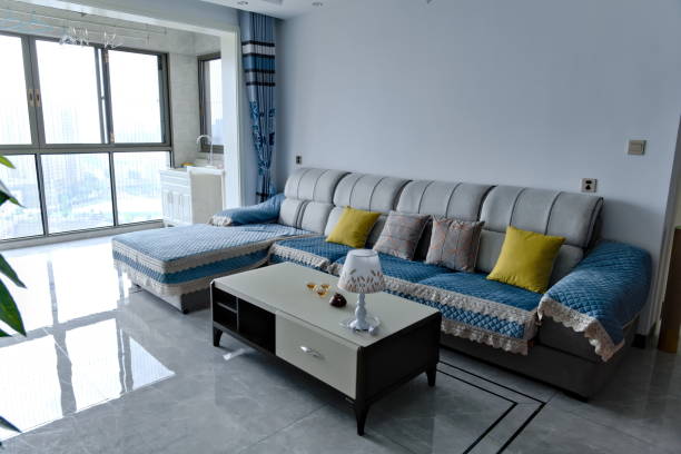 istock Apartment interior design, comfortable and spacious living room, simple style 1294243778