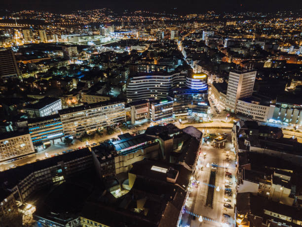 istock City downtown at night from high angle view 1294251340