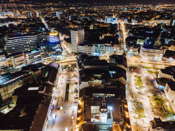 istock City downtown at night from high angle view 1294251343