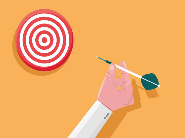 istock Red circular dartboard. Arrow hitting the center of target, Business concept. 1294251610