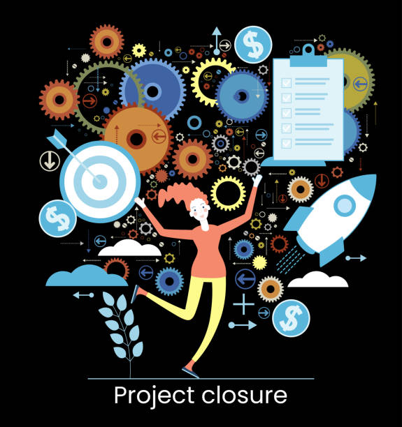 istock Project life cycle concept. Business analysis. Initiating and closing a project. Terms of implementation of projects. Drawing up documentation. Abstract metaphor. Graphic elements set. Vector illustration in flat style. 1294253413