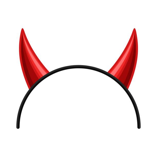 istock Devils horns head gear isolated on white background. Demon Or Satan Horns Symbol, Sign, Icon. Vector illustration 1294255385