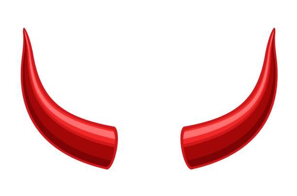 istock Devil horns isolated on white background, Red devil demon satan horn icon. Monster symbol. Vector illustration 1294255518