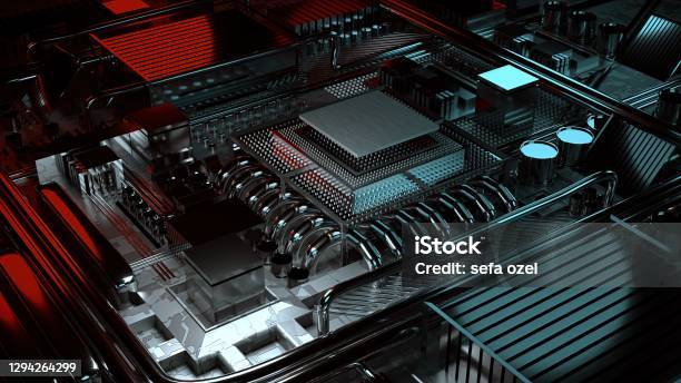 Computer Brain Technology Stock Photo - Download Image Now - CPU, Laptop, Mother Board