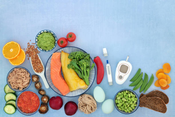 istock Blood Sugar Testing Equipment and Low Glycemic Food 1294266934