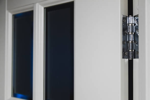 istock stainless door hinges on a white door 1294267338
