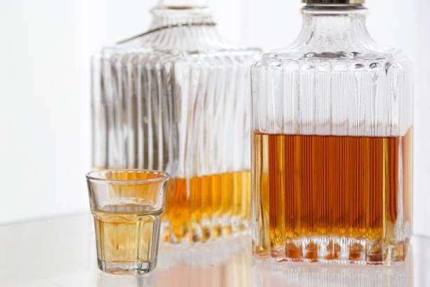 istock Alcoholic spirits and drinks concept background, with copy space 1294268456