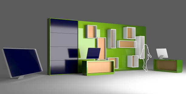 istock Modern store retail wall, copy space illustration, original design 3d rendering 1294268565