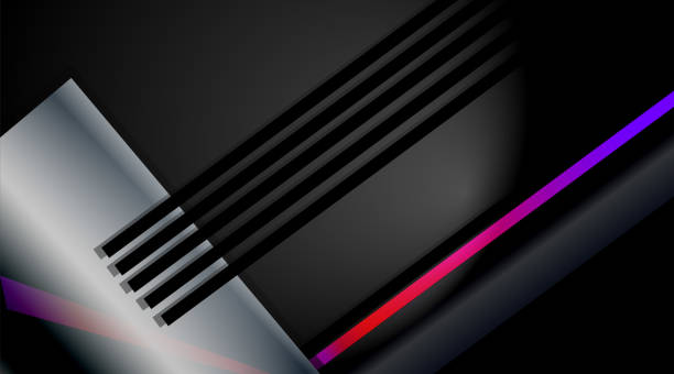 istock Technology background design. Vector illustration of overlapping geometric metal shapes 1294270137