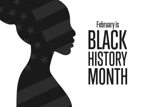 February is National Black History Month. Holiday concept. Template for background, banner, card, poster with text inscription. Vector EPS10 illustration. February is National Black History Month. Holiday concept. Template for background, banner, card, poster with text inscription. Vector EPS10 illustration civil rights stock illustrations