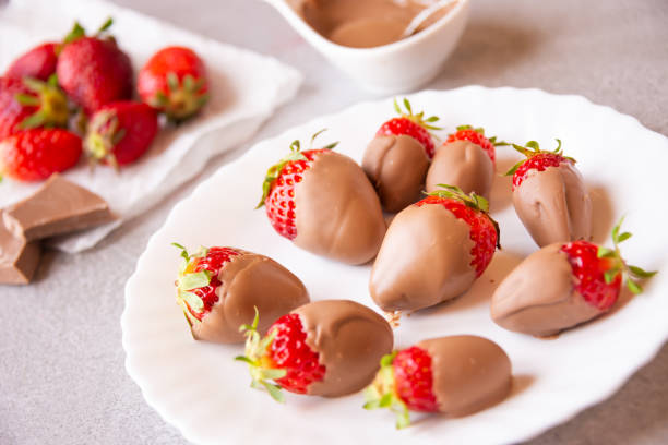 istock Strawberries with chocolate, delicious and gourmet dessert 1294277787