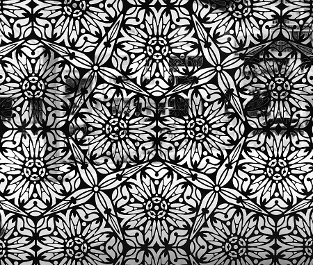 Graphic flower pattern sticker on glass