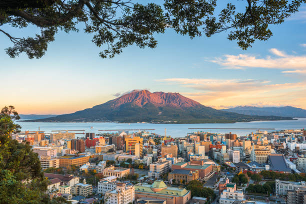 istock Kagoshima, Japan skyline with Sakurajima Volcano 1294278864