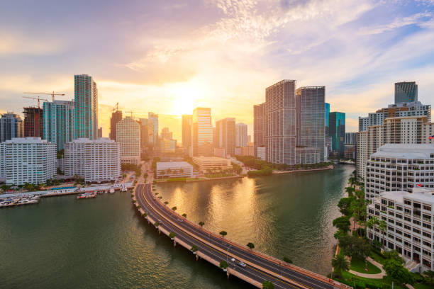 istock Miami, Florida, USA skyline over Biscayne Bay 1294278889