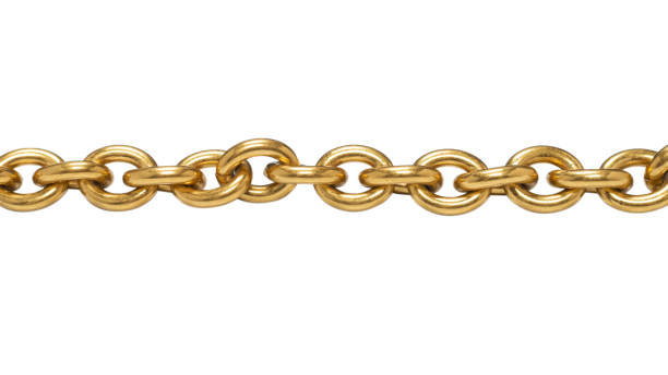 istock Golden chain isolated on white background. 1294283351