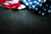 American flag on abstract background