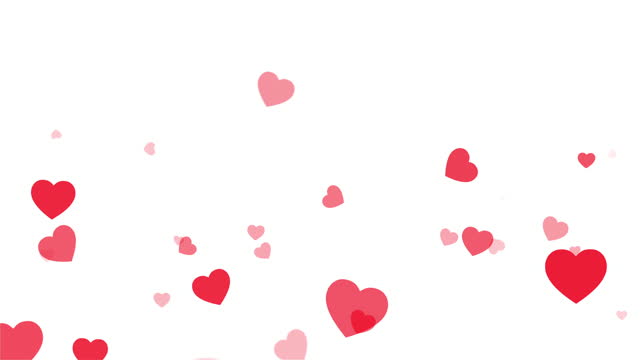 Rote Herzen Bewegung für Valentinstag Gruß Liebe Video. 4K romantische Looped Animation auf weißem Hintergrund für Valentinstag, Valentinstag, Muttertag, Hochzeit Jahrestag Einladung E-Card