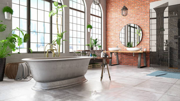 istock Industrial Loft Style Bathroom 1294293734