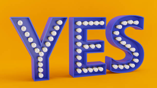istock Yes Light Bulb Sign on Orange Background 1294293826