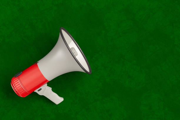 istock Bullhorn Megaphone on Green with Copy Space 1294294897