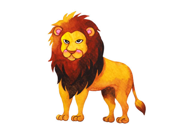 Leo Lion Zodiac Astrology Horoscope Symbol Sign Logo Icon Design In Fire  Element Color Art Background Watercolor Painting Cartoon Drawing  Illustration Fortune Stock Illustration - Download Image Now - iStock