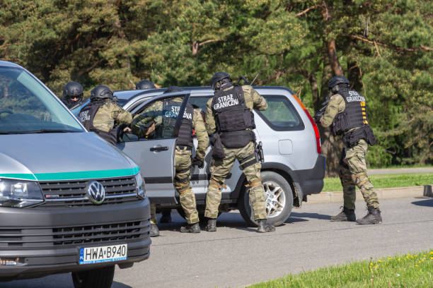 eventi speciali dell'unità tattica della guardia di frontiera polacca - counter terrorism foto e immagini stock