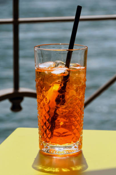 istock Glass of iced Spritz with straw 1294297885