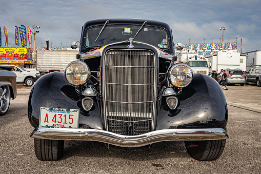 Daytona Beach, FL - November 29, 2020: 1935 Ford Tudor sedan at a local car show.