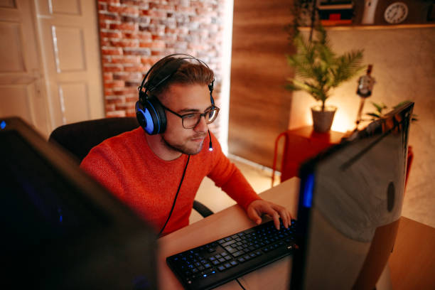 Teenager playing games