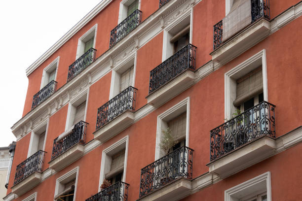 istock Small balconies residential building facade in Madrid 1294301358