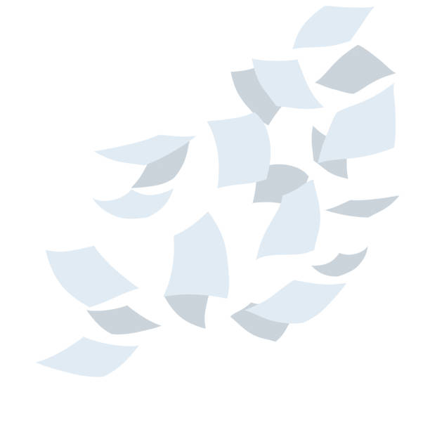 illustrations, cliparts, dessins animés et icônes de documents de fichier de papier blanc volant. - paper document flying throwing