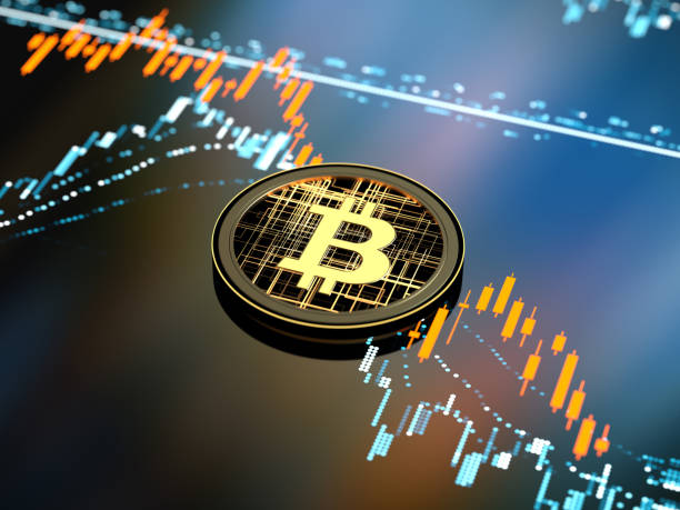 Bitcoin Cryptocurrency trends Graphs and charts stock photo