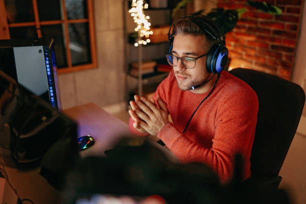 Teenager playing games