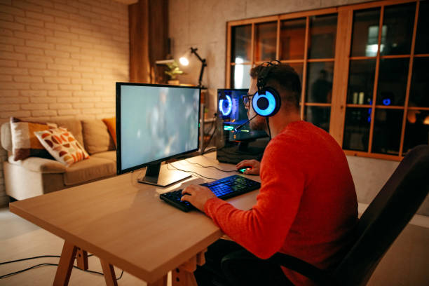 Teenager playing games