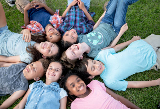 istock Aerial view of elementary age children 1294307431