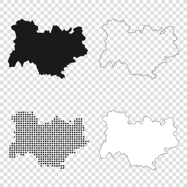 Auvergne Rhone Alpes maps for design - Black, outline, mosaic and white Map of Auvergne Rhone Alpes for your own design. With space for your text and your background. Four maps included in the bundle: - One black map. - One blank map with only a thin black outline (in a line art style). - One mosaic map. - One white map with a thin black outline. The 4 maps are isolated on a blank background (for easy change background or texture).The layers are named to facilitate your customization. Vector Illustration (EPS10, well layered and grouped). Easy to edit, manipulate, resize or colorize. auvergne rhône alpes stock illustrations
