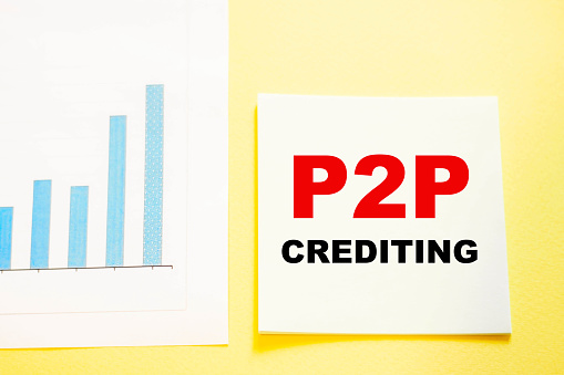 P2P CREDITING on a light background with a diagram growing upward