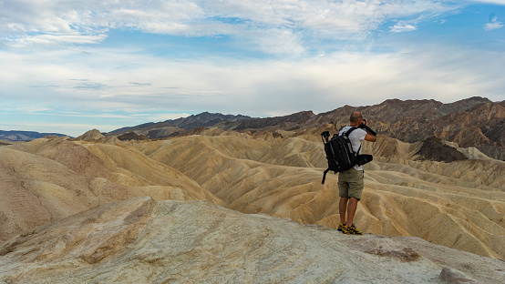 Summer vacations in California: dunes and sand at the Death Valley National Park, Zabriskie Point