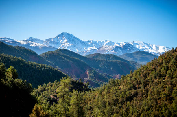 High atlas mountains from Ourika valley, Morocco