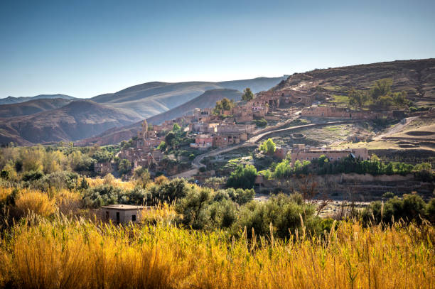 tahannaout, azro, asni valley, morocco - morocco landscape mountain mountain range imagens e fotografias de stock