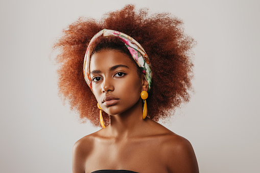 Beautiful afro girl with earrings