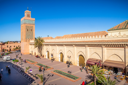 Marrakech, Morocco - January 21, 2018: Moulay El Yazid Mosque in Marrakesh