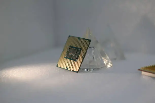 Photo of Intel processor cpu close-up for computer new generation